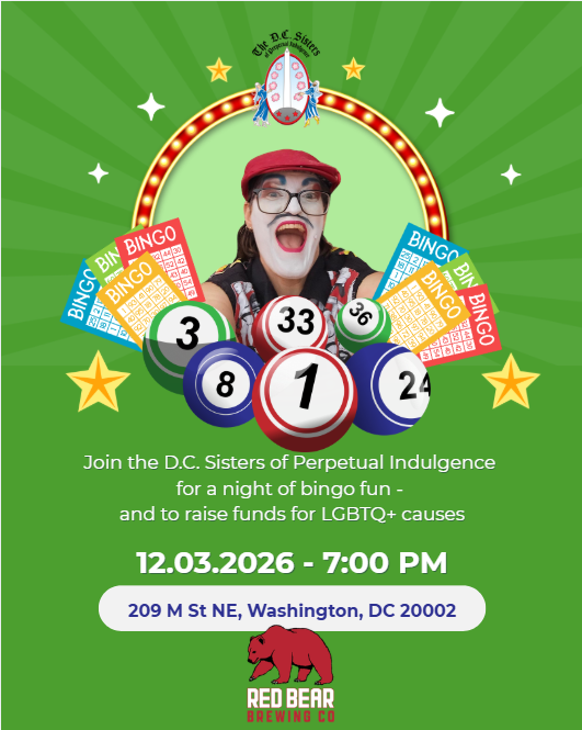 Drag bingo with the DC Sisters on Dec 3, 2026 at Red Bear Brewery