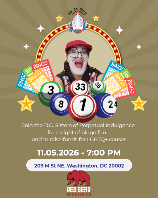 Drag bingo with the DC Sisters on Nov 5, 2026 at Red Bear Brewery
